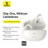 Baseus AirGo ENC AS01 Open Ear Clip on Wireless Earbuds for Sports up to 25 hours of playback - White